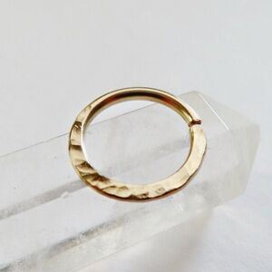 Gold-filled Hammered Septum Ring